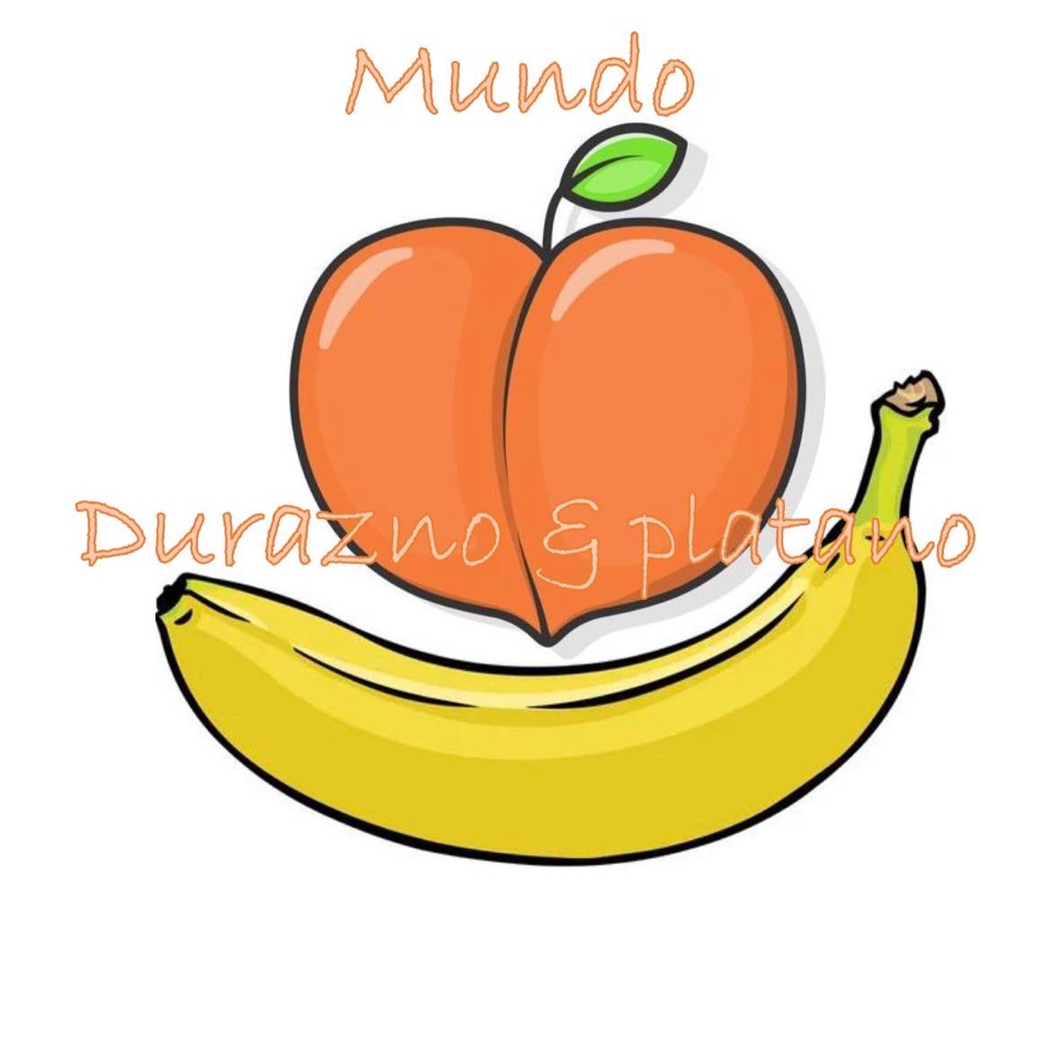 Mundo duraznos y plátano